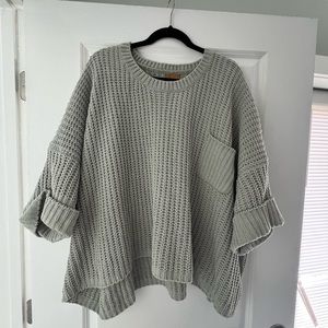 Green chunky knit sweater